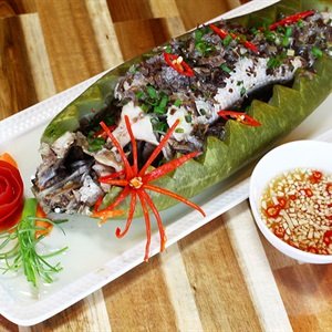 Cá lóc hấp bầu