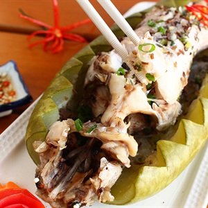 Cá lóc hấp bầu